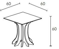 ALBEDO Высокий квадратный журнальный столик из березы Tale sun-id-1512017 - Вид №4
