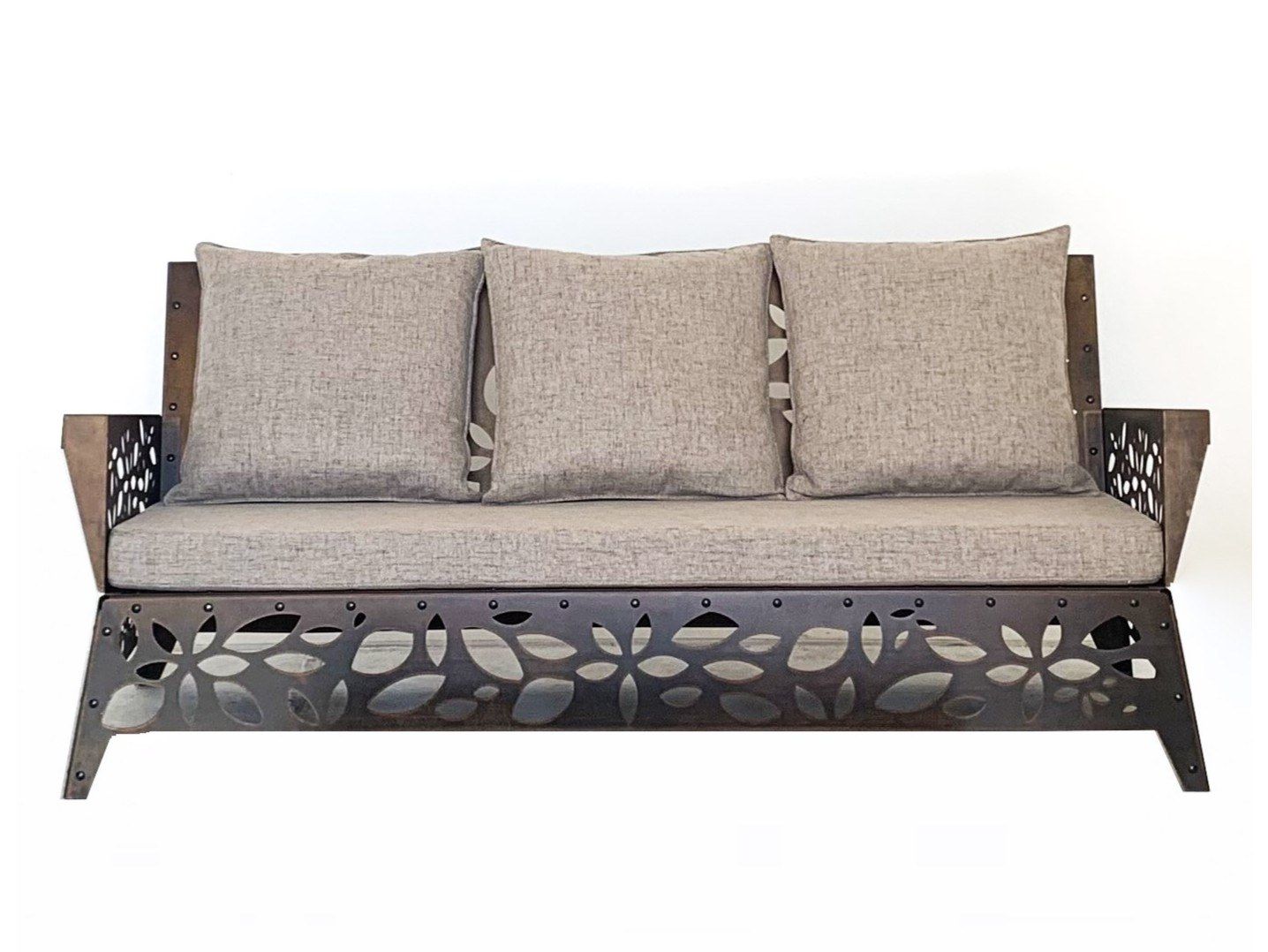 Стальная садовая скамейка Corten™ с подлокотниками TrackDesign Hanami ARCH-00070480 - Вид №7