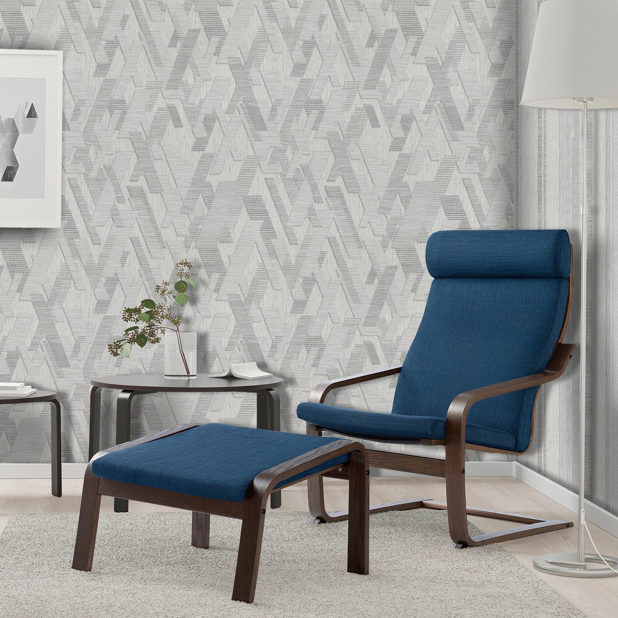 82399713 Обои флизелиновые серые 1.06 м 0420-2 Полосы Santreyd  - Вид №3