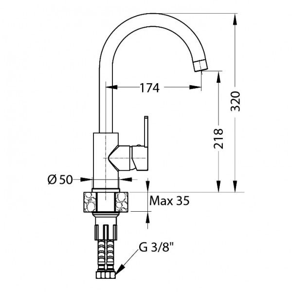 Смеситель кухонный  Alveus GENESIS Tonia 1129052 - Вид №1
