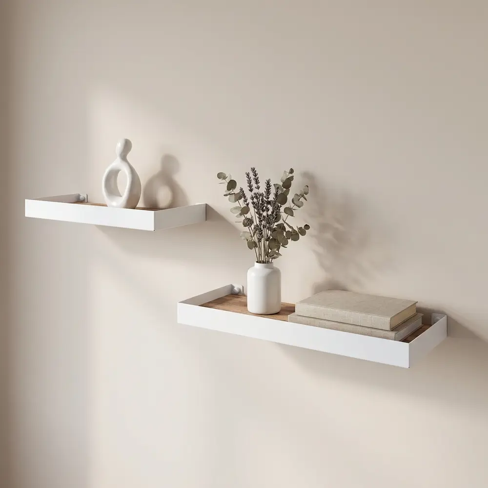 Настенная полка 32x11/40x15 см металл цвет белый KONSENSA STLM-2142636