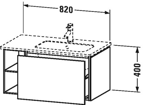 LC619200707 L-Cube Тумбочка подвесная Бетонно-серый матовый декор Duravit - Вид №1