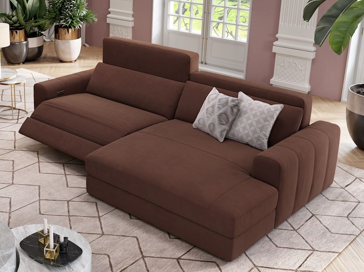 Тканевый диван с полуостровом Sofanella Capri ARCH-00024564 - Вид №2