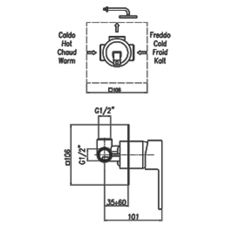PE880101560 Смеситель для душа Webert Pegaso - Вид №1