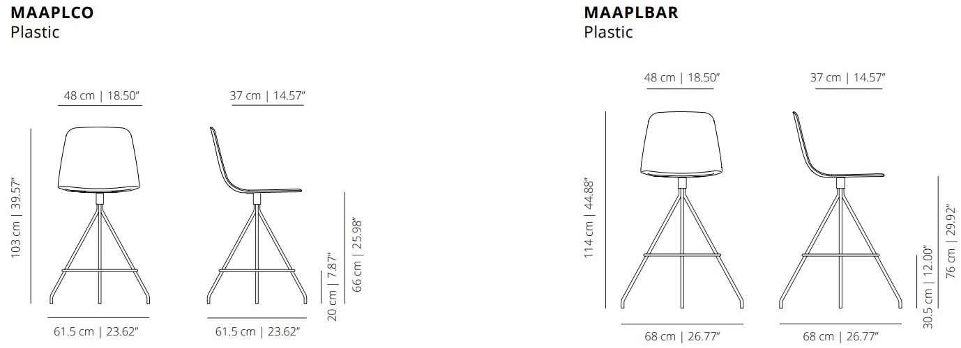 Viccarbe Табурет поворотный на козелке из полипропилена с подлокотниками Maarten plastic sun-id-1512522 - Вид №2