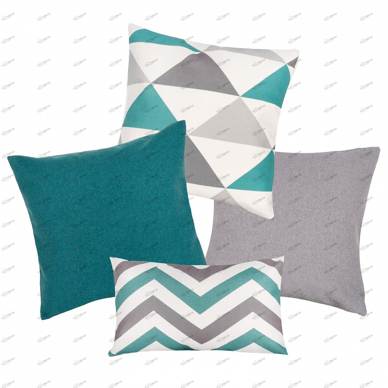 Комплект чехлов для подушек LINE NILS/WILLY ARBEN DECOR MAGIC ОРНАМЕНТ 321822 Голубой;серый 