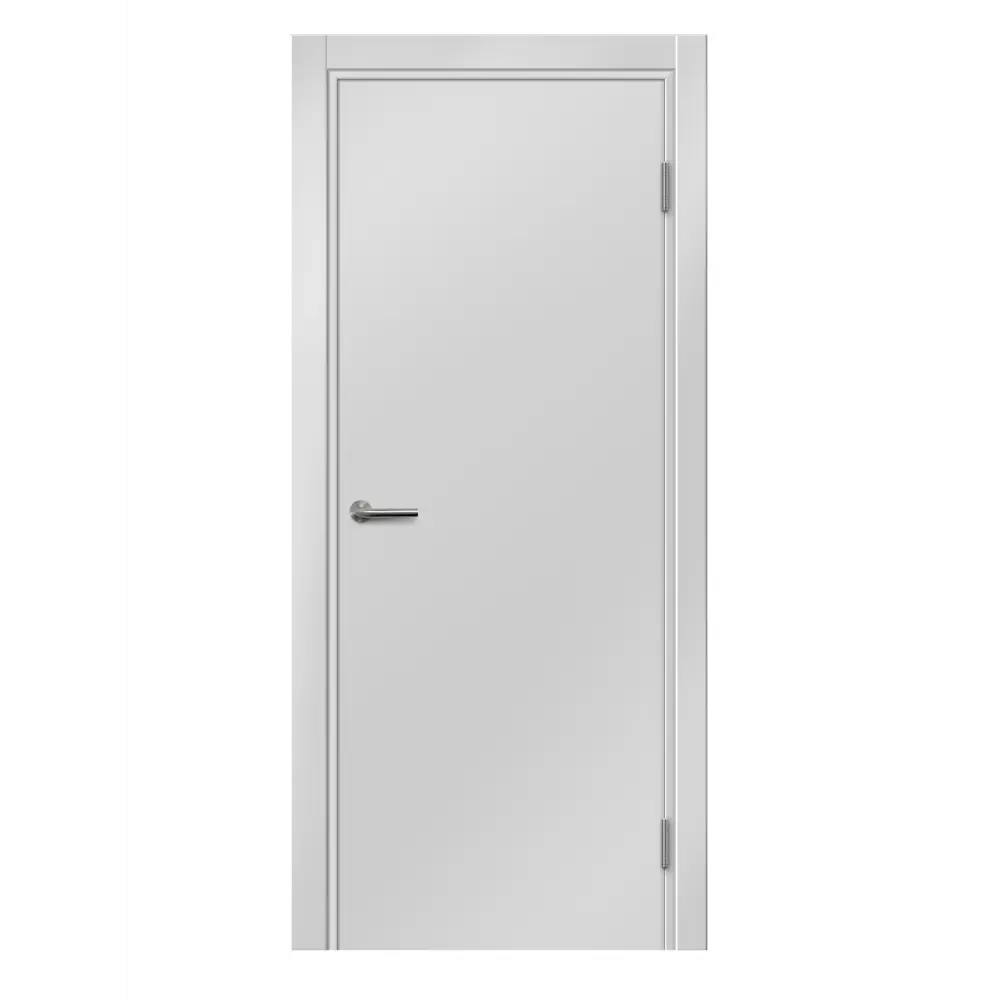 Дверь межкомнатная глухая Пронто 90x200 см Hardflex цвет белый жемчуг с замком и петлями МАРИО РИОЛИ STLM-2203304 - Вид №1
