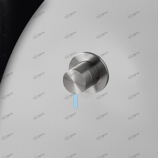 Смеситель для душа сталь матовая с голубой ручкой Toki Radomonte TKI8SCIL27