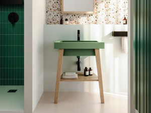 Консоль для умывальника из ясеня со встроенной раковиной