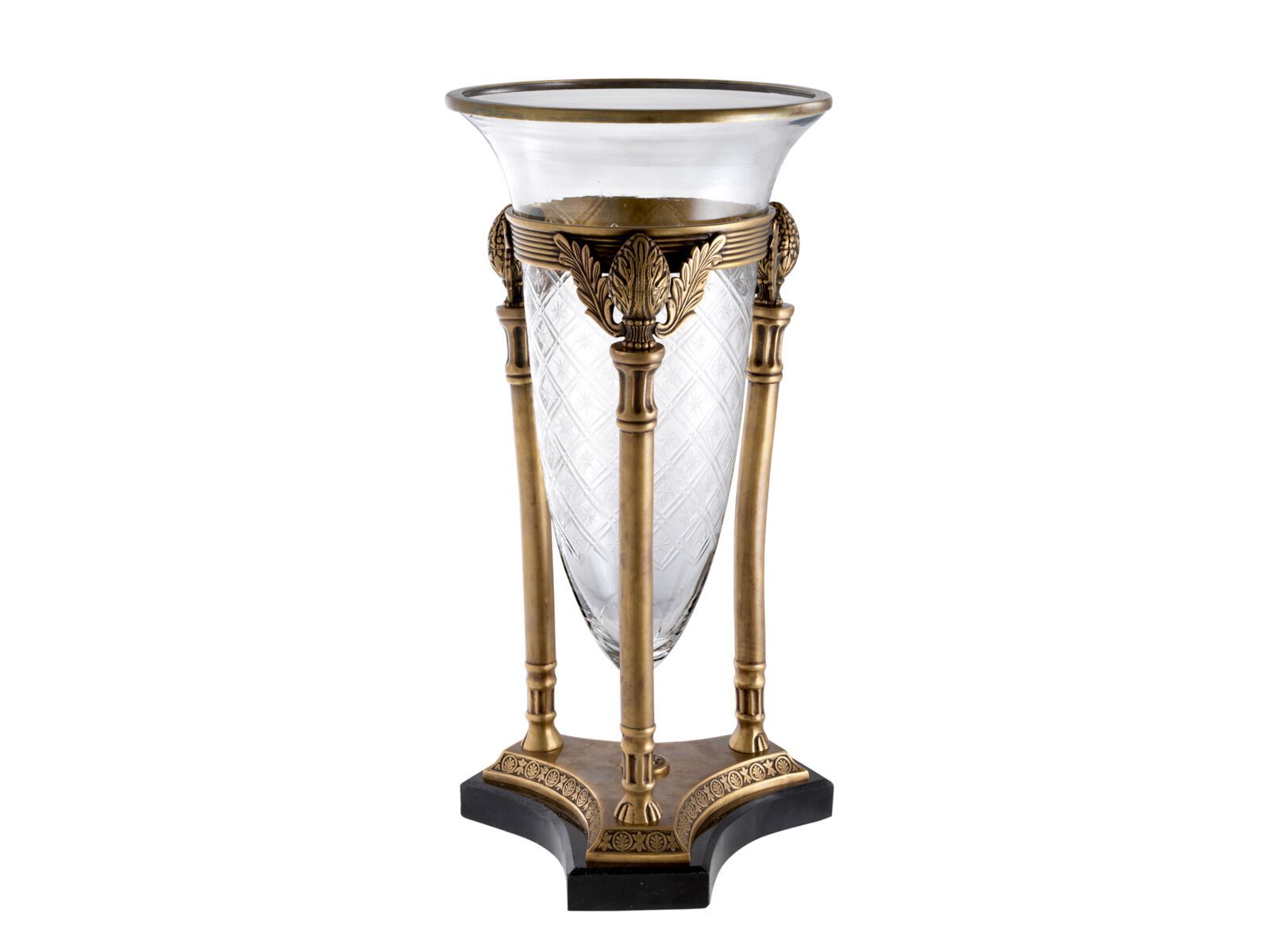 Стеклянная и латунная ВАЗа ручной работы Eichholtz ураган ARCH-00125823