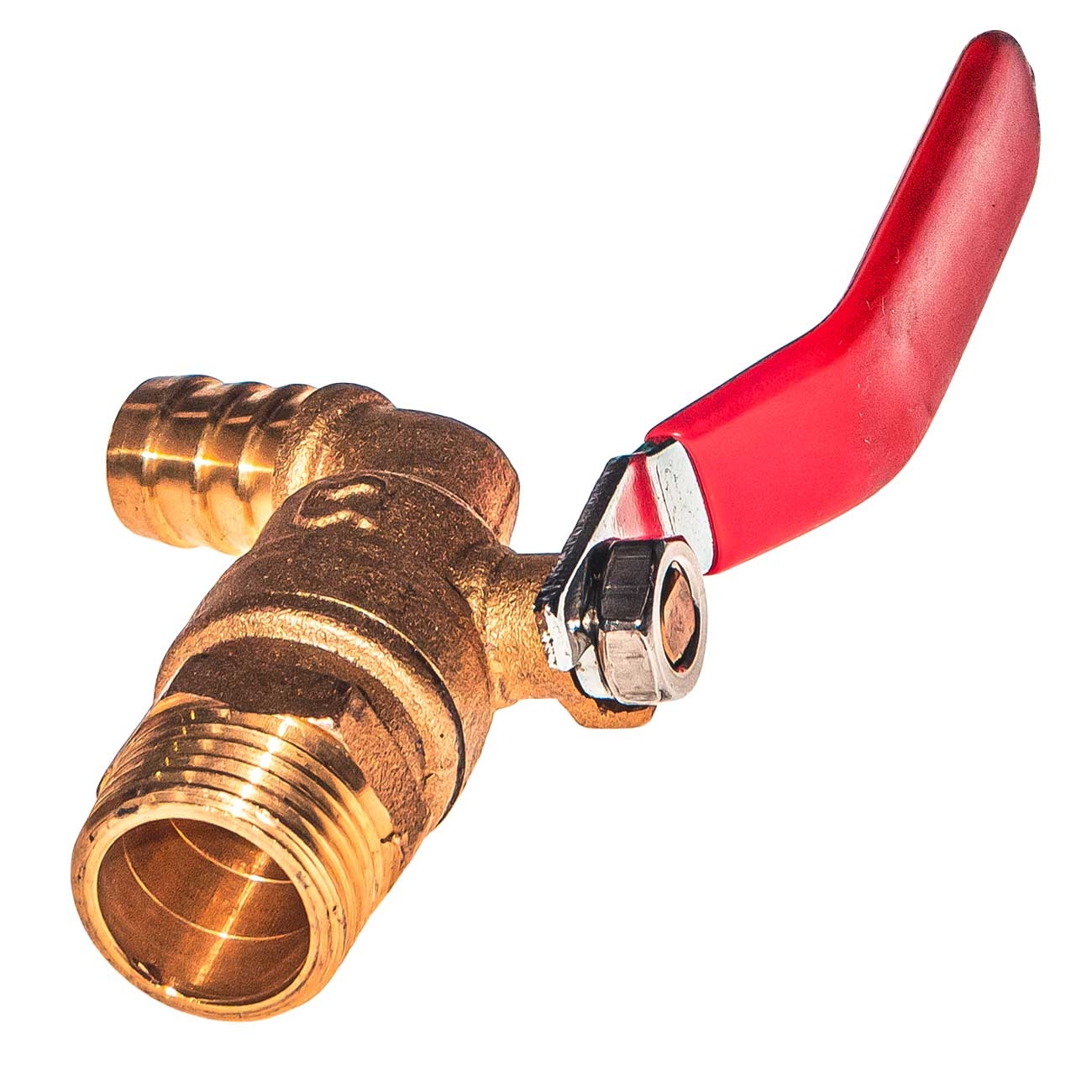 11040 Кран шаровой водоразборный, со штуцером 1/2" ручка, латунь-сталь LAB.Space  - Вид №3