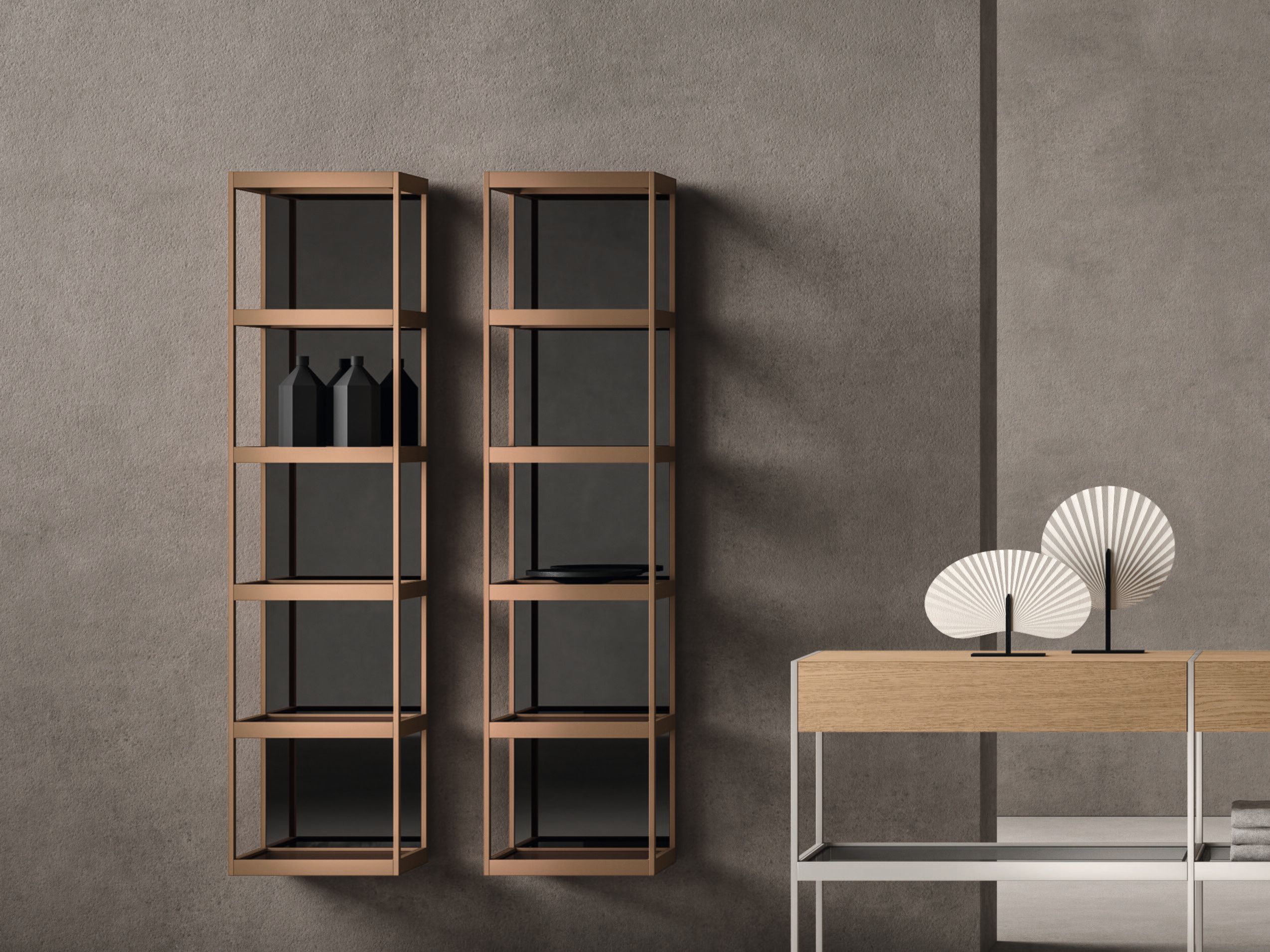 Алюминиевый и дубовый шкаф для ванной комнаты Noorth Fjord ARCH-00073543 - Вид №1