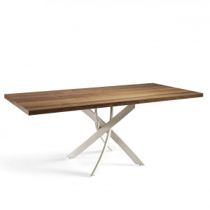 077759 Стол обеденный прямоугольный орех 160x95 бежевые ножки Angel Cerda F2133