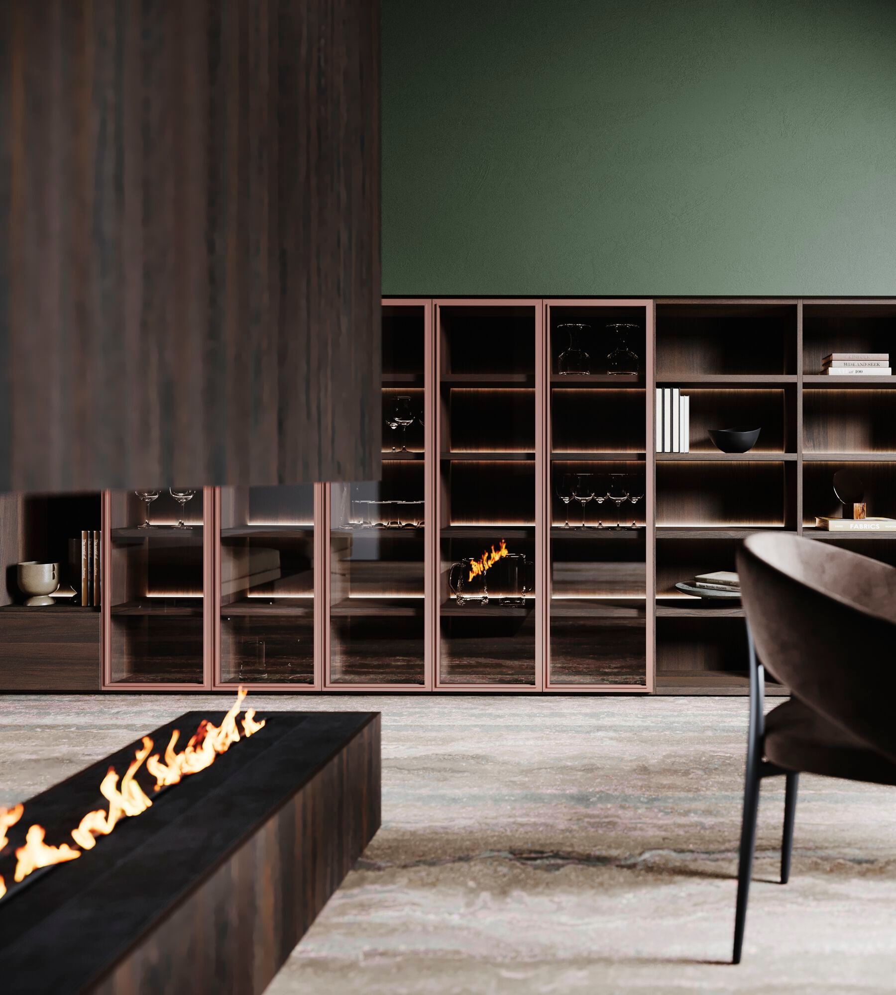 Книжный шкаф из дуба с освещением Guzzini & Fontana House of Electric Guitar ARCH-00109350 - Вид №2