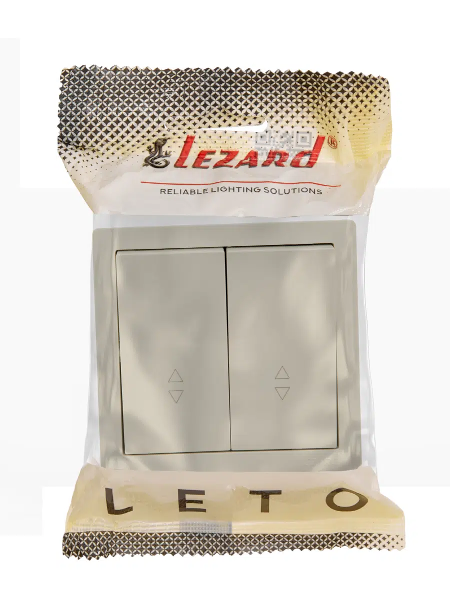LETO Выключатель проходной двойной крем LEZARD 752-0300-106 - Вид №1