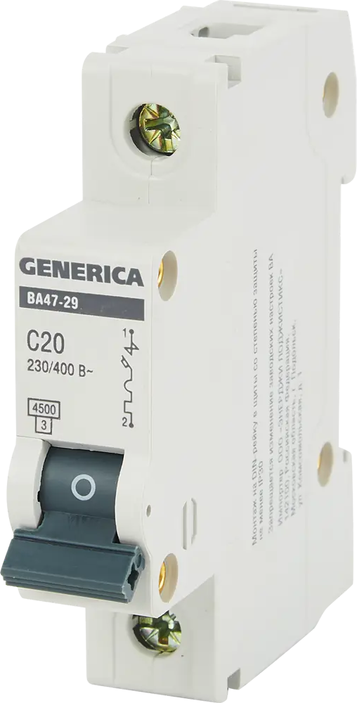 Автоматический выключатель Generica ВА47-29 20А для защиты сети 84798297