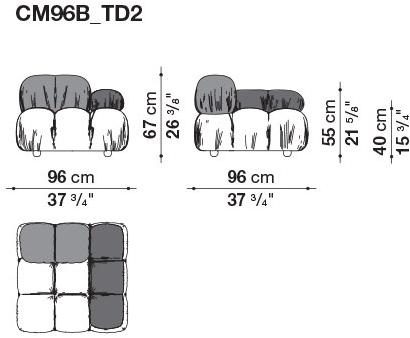 B&B Italia Модульный модульный диван с тафтингом из ткани Camaleonda sun-id-1507570 - Вид №22