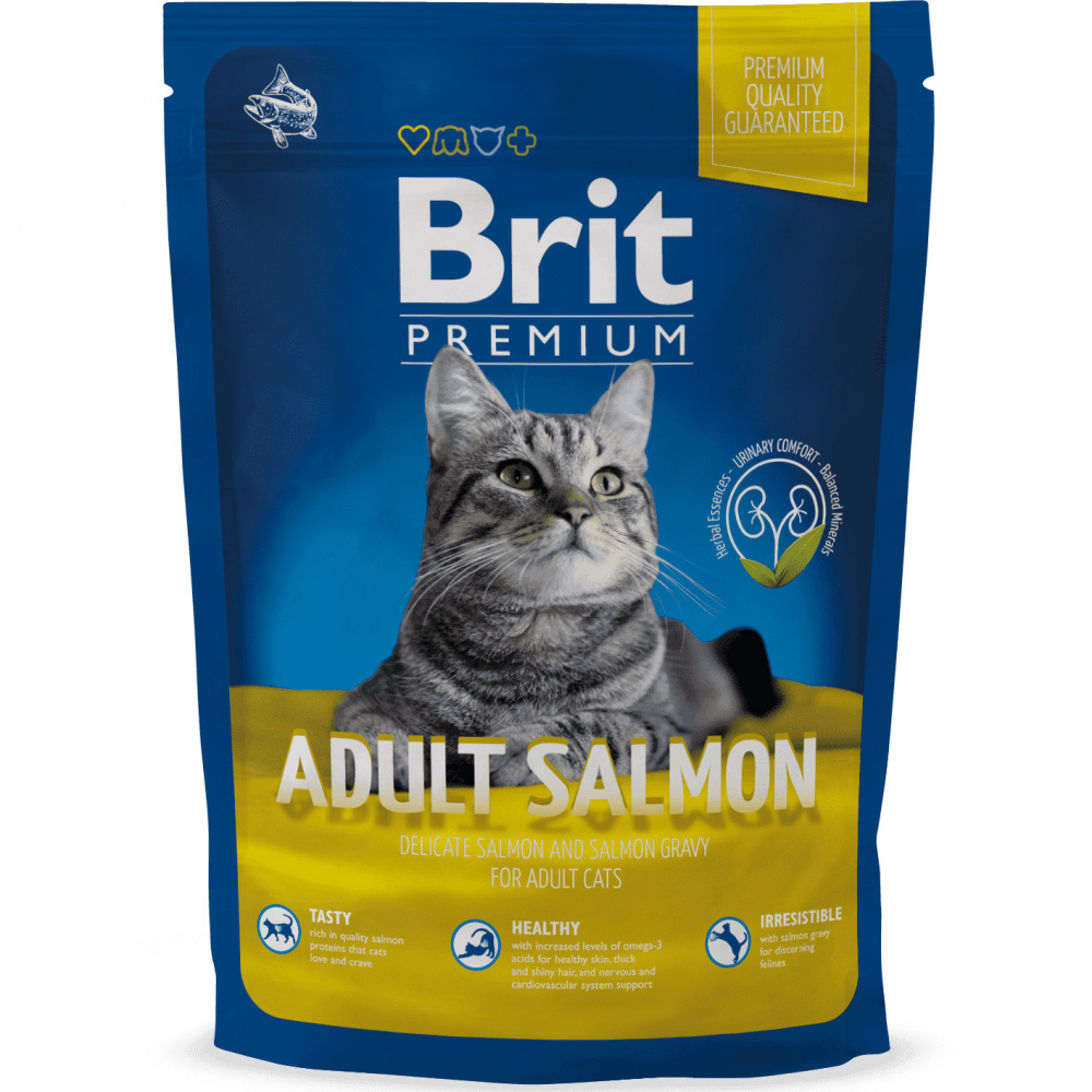 ПР0044740 Корм для кошек Premium Cat лосось в соусе сух. 300г Brit 