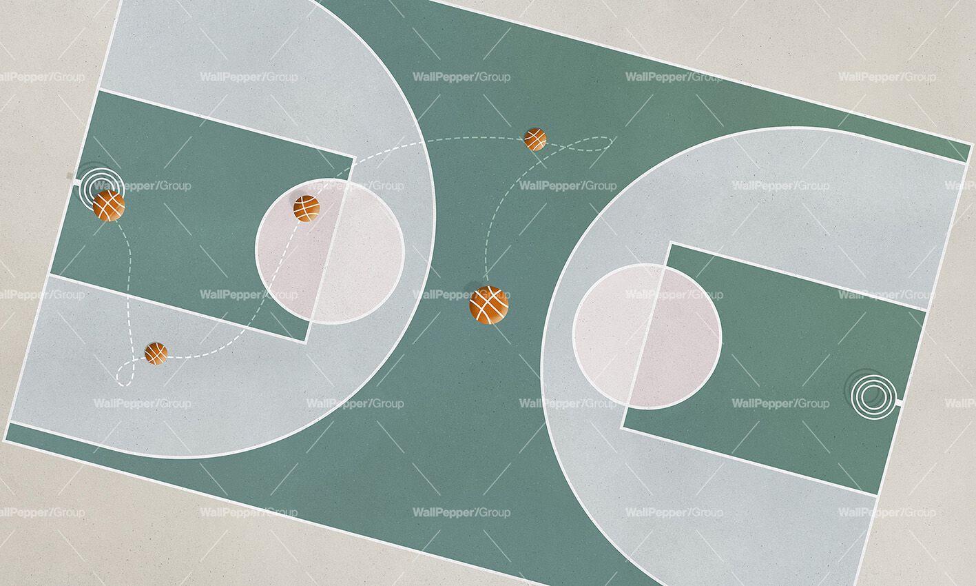 Carta da parati PVC free, eco-friendly, lavabile WallPepper BASKETBALL BALLET ARCH-00110474 - Вид №3
