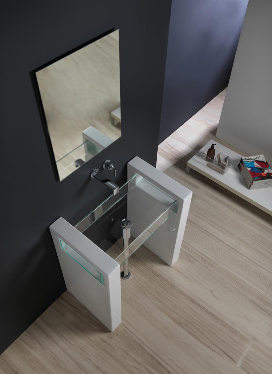 GLLACOL60BW0 Напольная раковина стоящая GSG CERAMIC GLASS - Вид №3