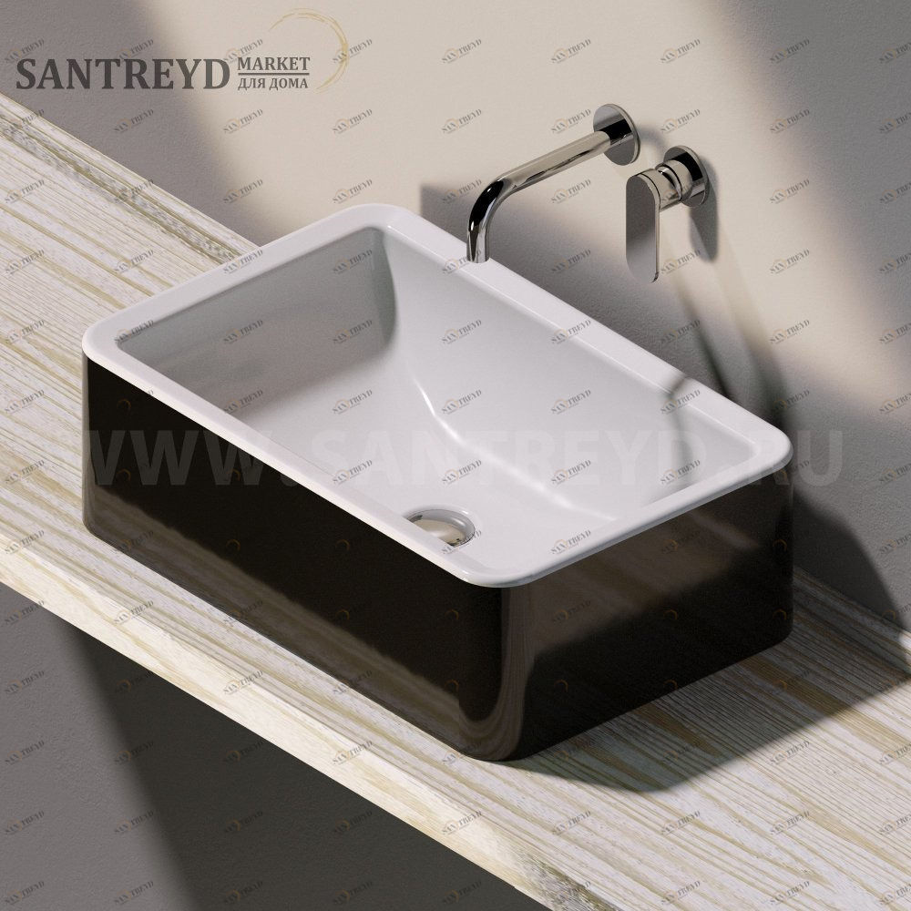 NL62H20BICOLOR Накладная раковина на столешницу  прямоугольная Ceramica Flaminia Nile