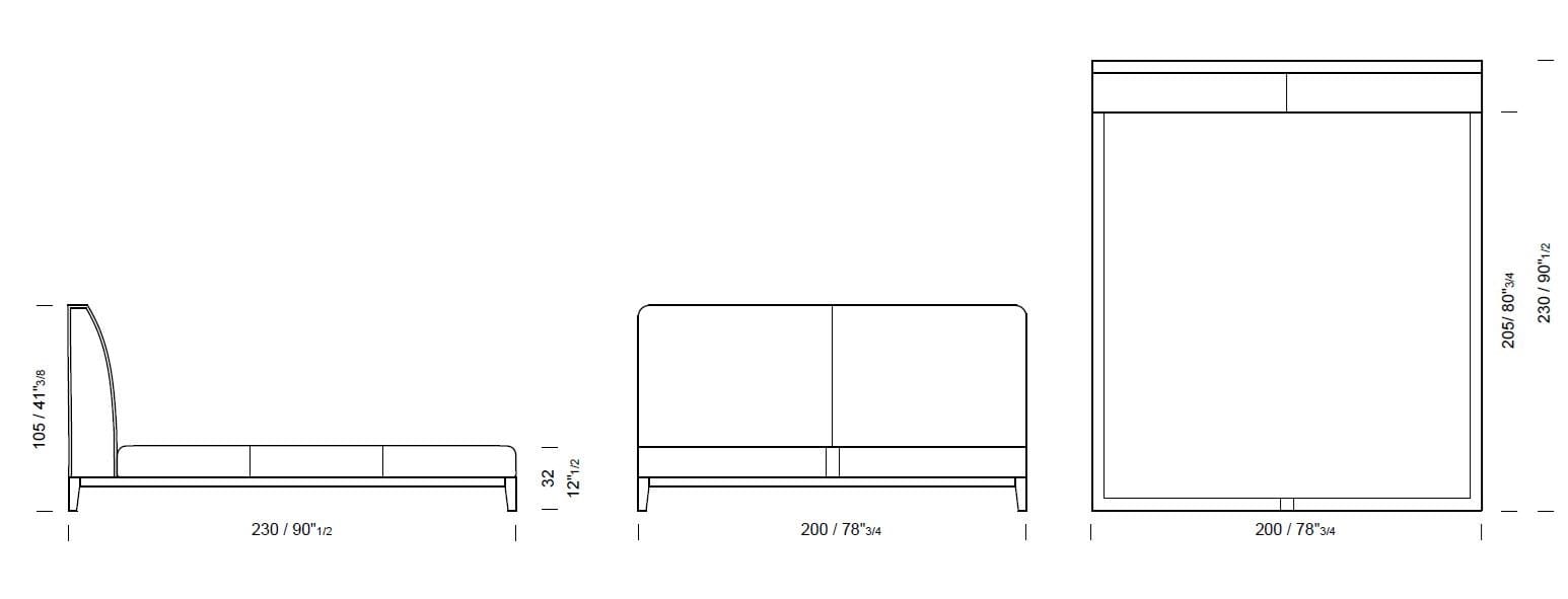Двуспальная кровать из ткани с мягким изголовьем Borzalino Greg ARCH-00039184 - Вид №8