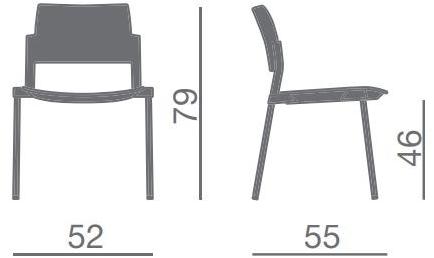 Kastel Приставной стул полипропиленовый с открытой спинкой Kyos sun-id-1418003 - Вид №3