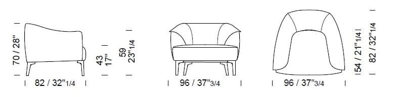 Тканевое кресло с подлокотниками Borzalino SIGMUND ARCH-00128361 - Вид №3