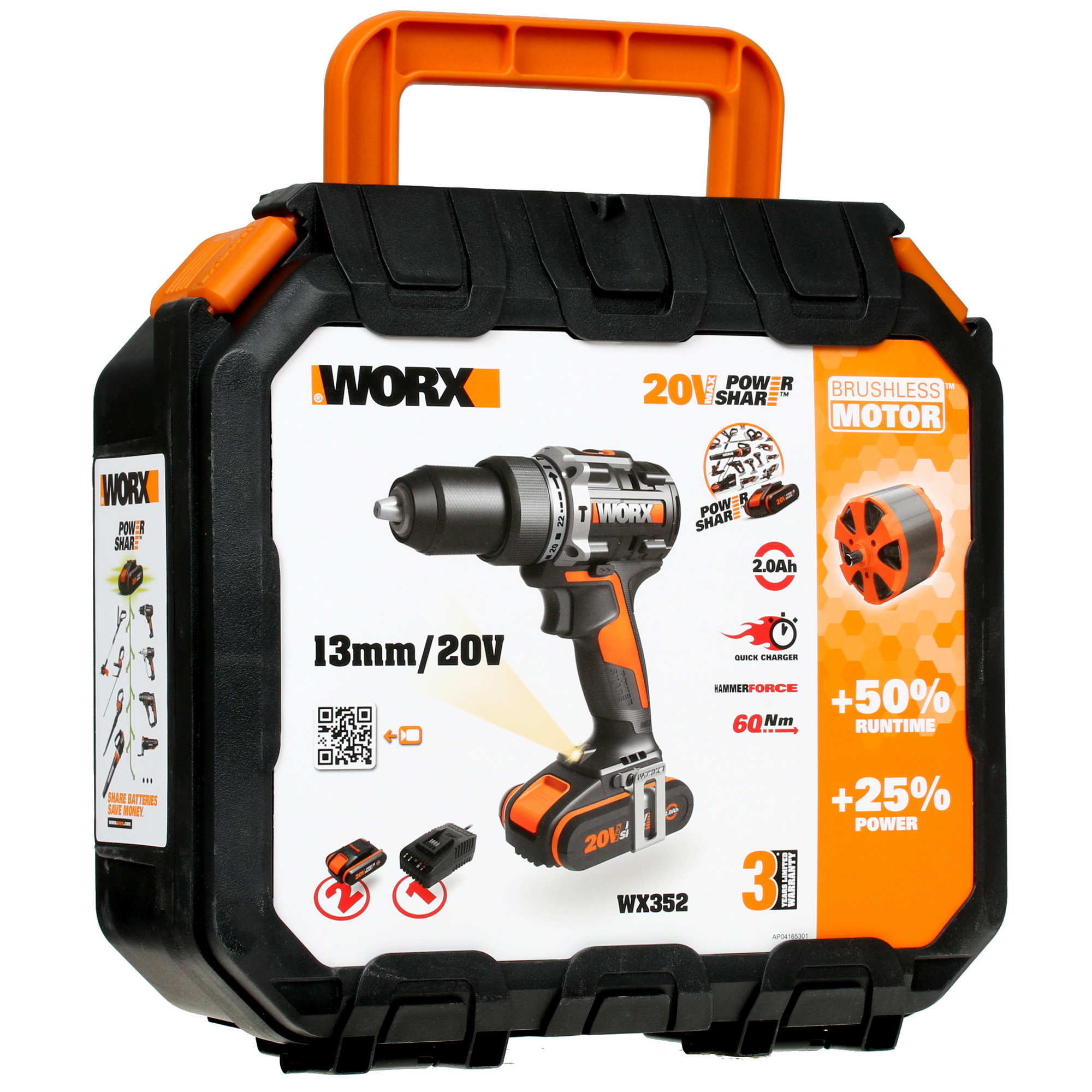 Дрель-шуруповерт Worx  WX352 PowerShare 20V 5325136 STDN-0095229 - Вид №8