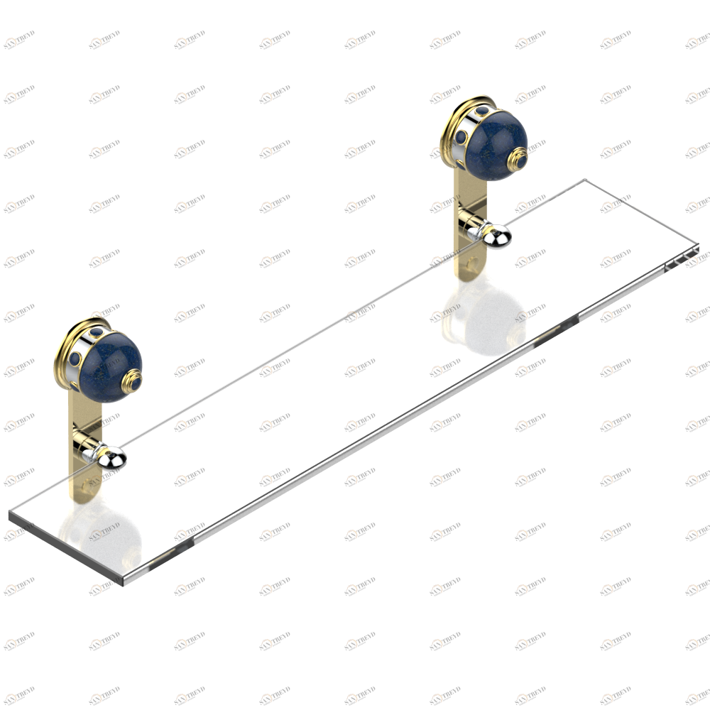 A1W-564 Полка стеклянная 60 cм с кронштейнами Thg-paris Sully с лазуритом Хром/золото A1W-564 CAT.A