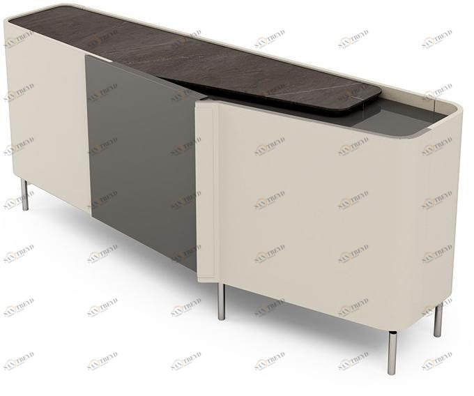 Turri Комод с распашной дверцей обтянут кожей Zenit sun-id-1416554