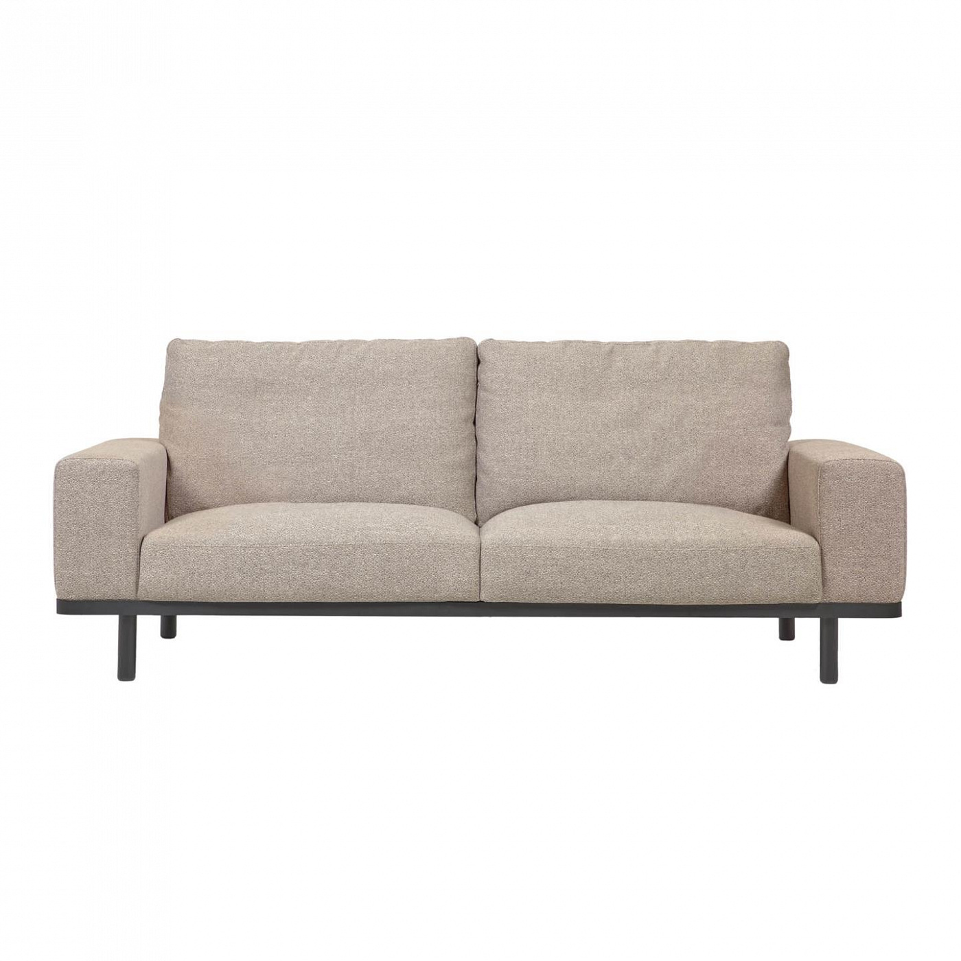 091152 Диван 3-х местный бежевый с темными ножками La Forma Noa - Вид №1