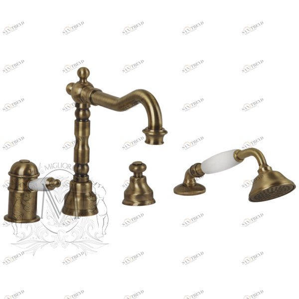 Смеситель MIGLIORE Oxford ML.OXF-6358.BR с термостатом для ванны - бронза ML.OXF-6358.bi.BR
