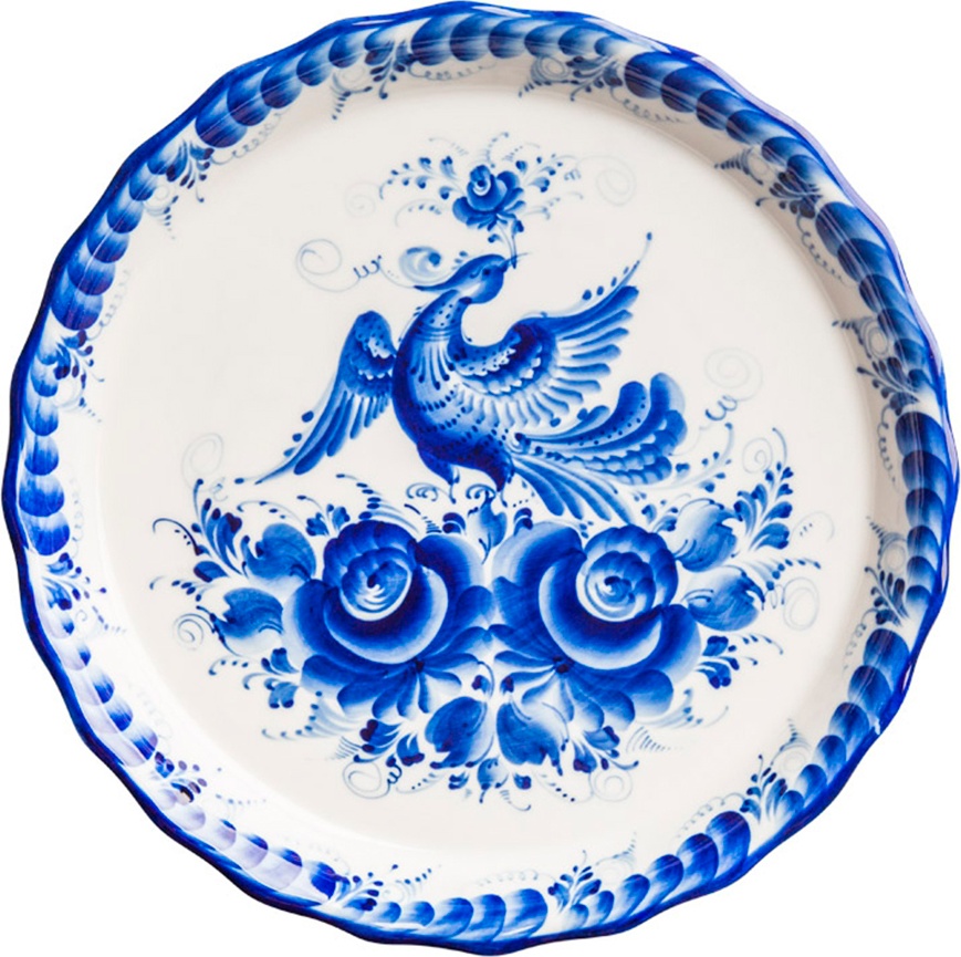 10617073 Гжельский фарфоровый завод Сухарница "Элегия" нр (авт.работа) 