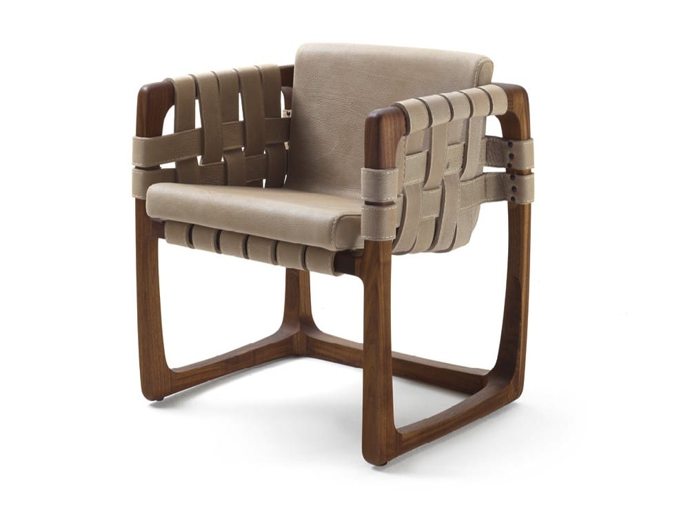 Кожаный стул с твердой деревянной рамой Riva 1920 бунгало ARCH-00044682