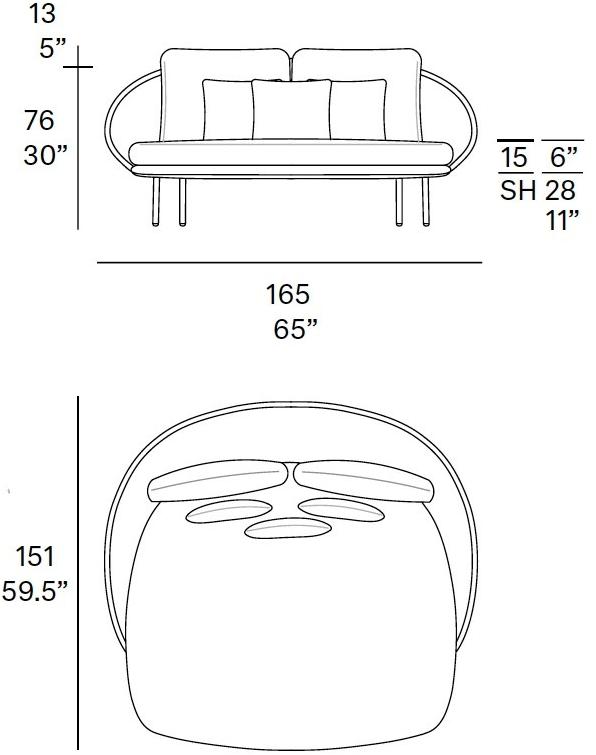 EXPORMIM Садовая кровать из ткани Twins C173 - Вид №6