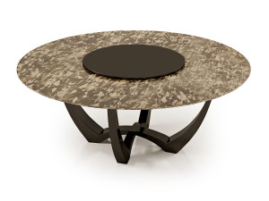 Круглый мраморный обеденный стол с Lazy Susan