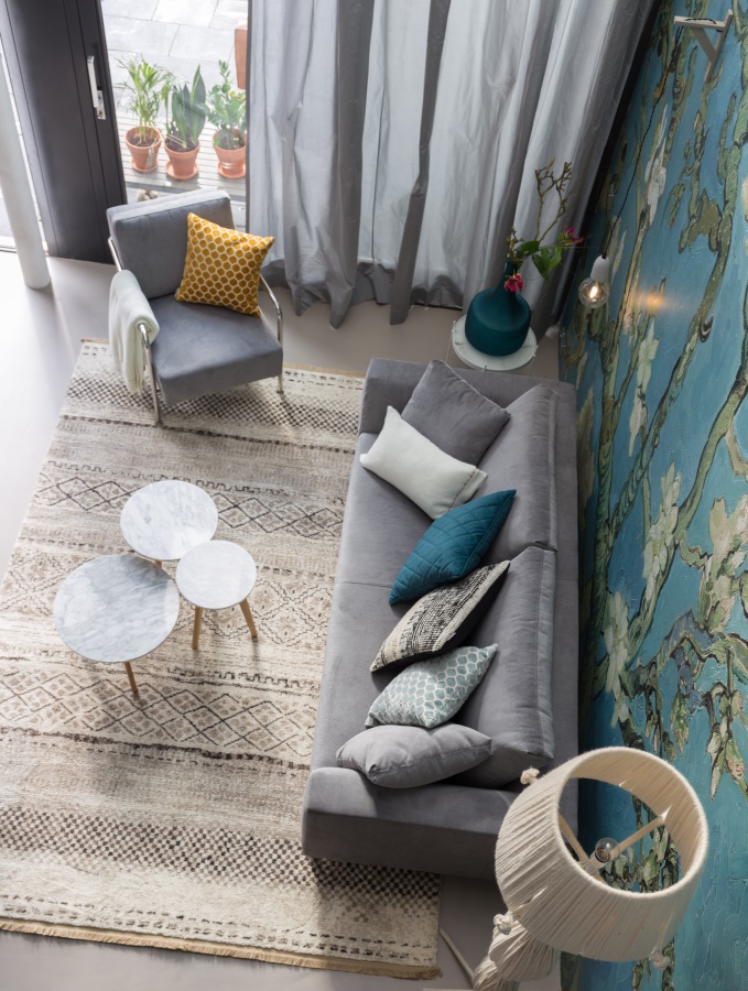 Диван Dragon Rib трехместный синий Zuiver 3200001 - Вид №9