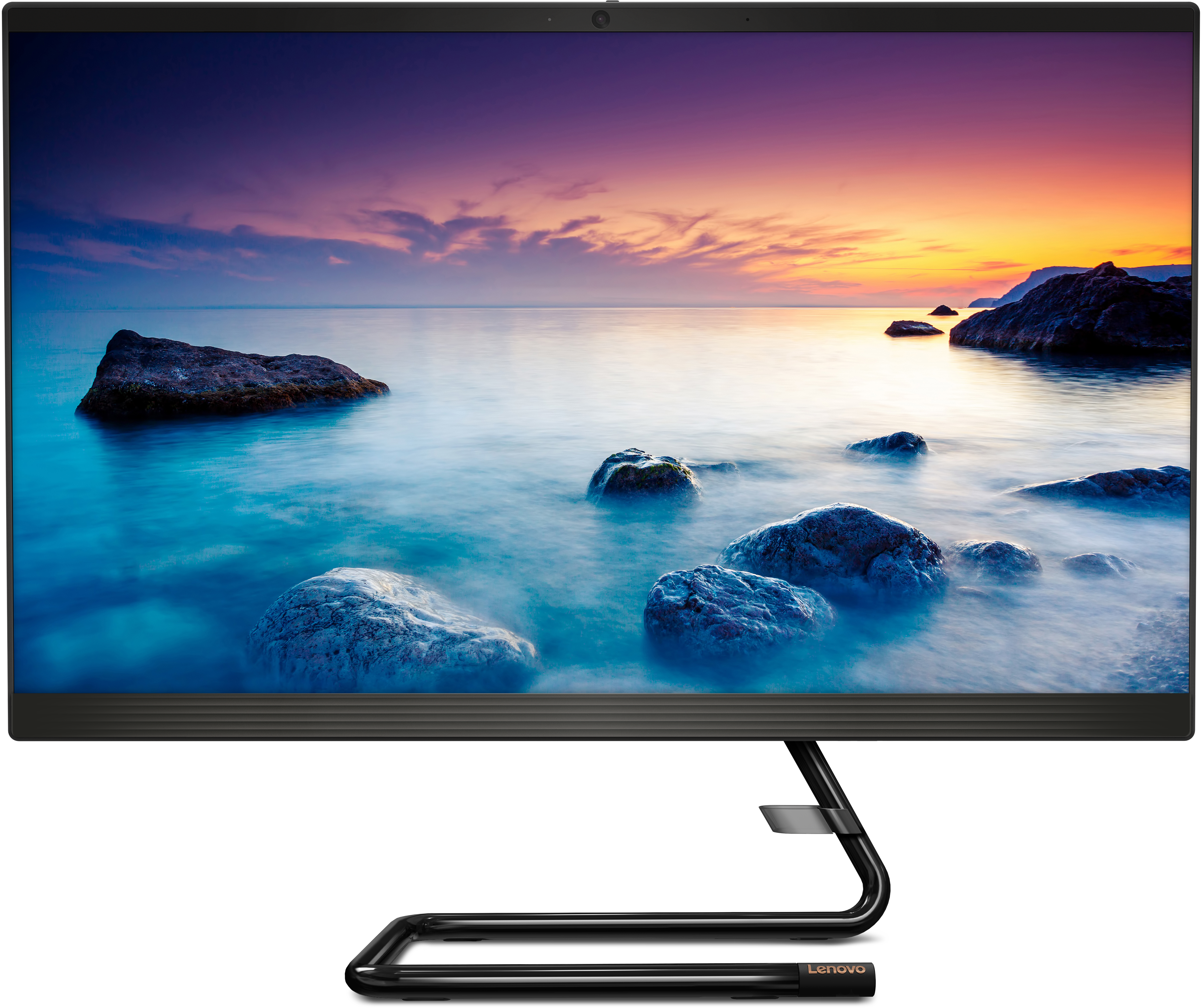 F0E7003RRK ideacentre aio a340-24igm 23.8"(1920x1080 ips)/intel celeron j4025(2ghz)/4096mb/512ssdgb/dvdrw/int:intel uhd graphics 600/bt/wifi/war 1y/5.87kg/black/dos + клавиатура, мышь usb Lenovo Santreyd  - Вид №1