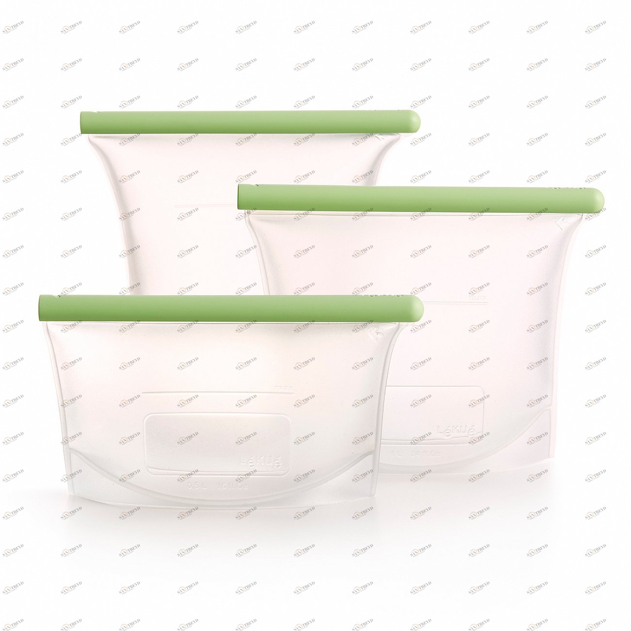 Пакеты силиконовые прозрачные с зажимом 3 штуки Lekue LEKUE ДИЗАЙНЕРСКИЕ 00-3951846 Прозрачный 