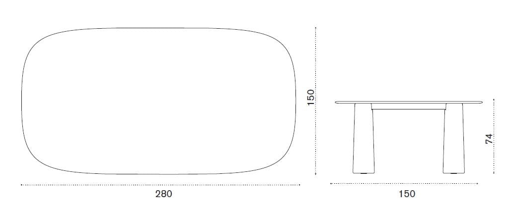 Прямоугольный бетонный стол Ethimo Bold ARCH-00117459 - Вид №3