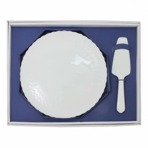 Блюдо фарфоровое с лопаткой белое 30 см "Шелк" NARUMI ШЕЛК 00-3946376 Белый