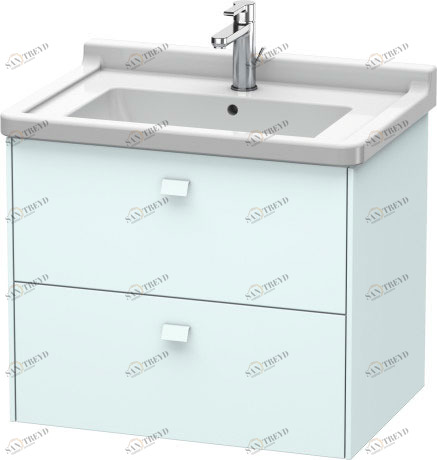 BR414100909 Brioso Тумбочка подвесная Светло-голубой матовый декор Duravit