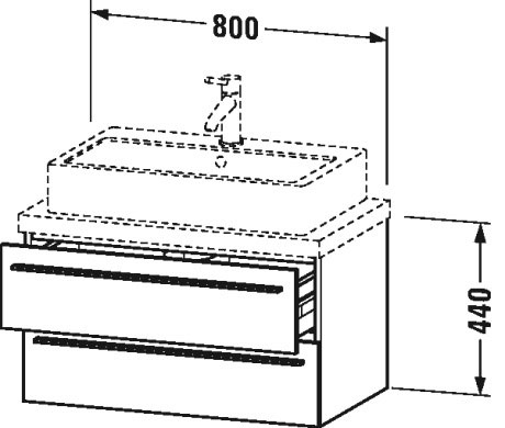 XL540701414 X-Large Тумбочка для компактной консоли Терра, декор Duravit - Вид №1