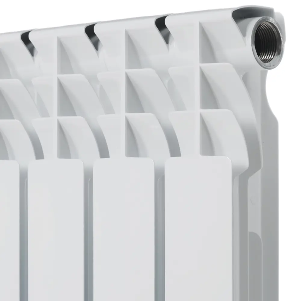 Радиатор секционный Zerten Eco 500/80 10 секций боковое подключение биметалл белый 89387751 STLM-2092793  - Вид №2