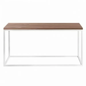 Журнальный столик прямоугольный американский орех с белыми ножками 80 см Darmian white INTELLIGENT DESIGN  260966 Белый;орех;коричневый