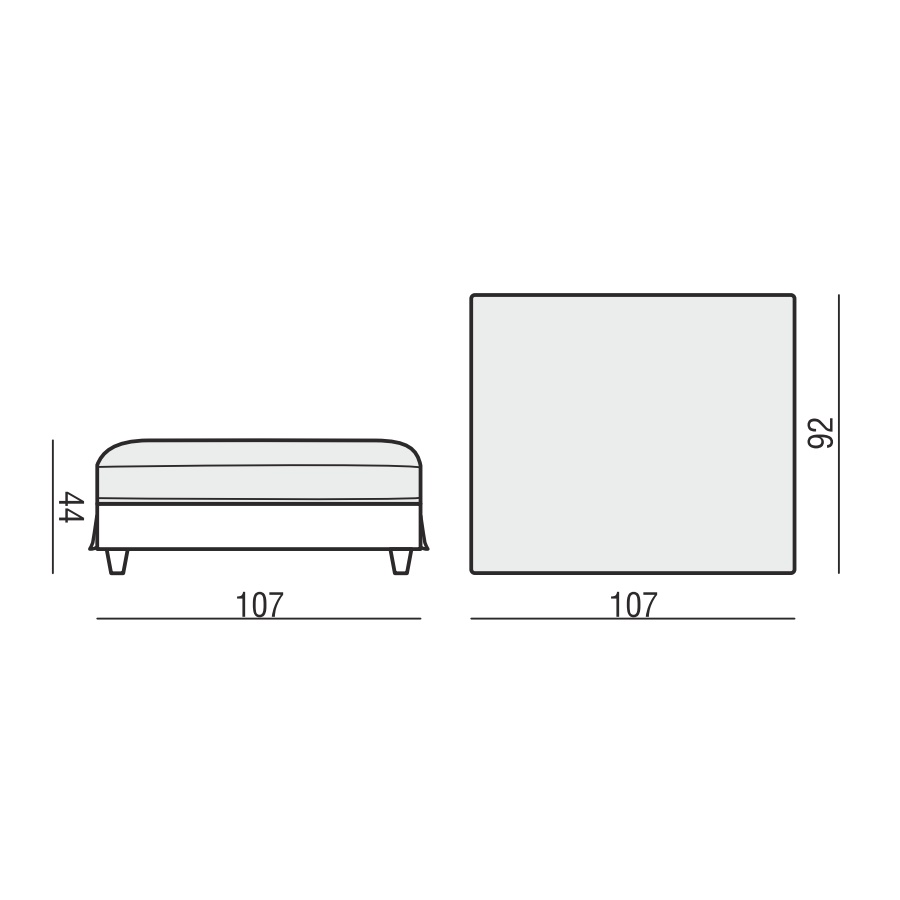 Пуфик Cloud, серый,107x92x44 см Sits S1133 - Вид №2