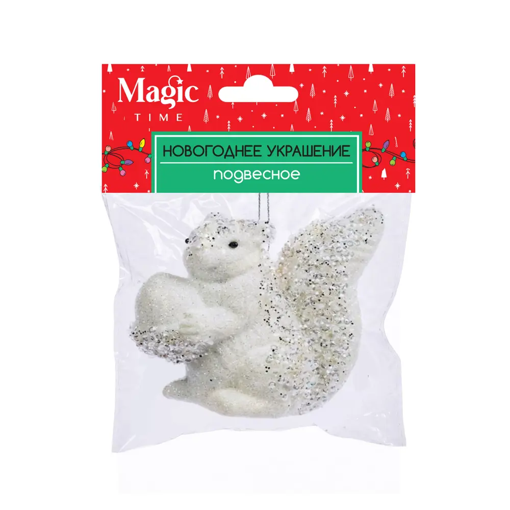 89381661 Украшение елочное «Белка», 10x5.5 см, цвет белый STLM-1505586 Santreyd  - Вид №2