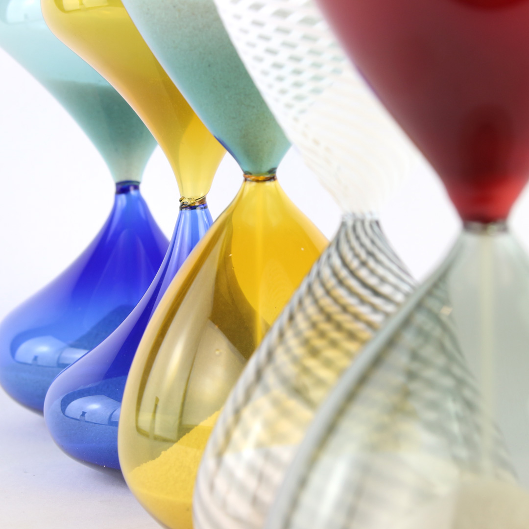 4437 ORIGINALMURANOGLASS Песочные часы - белые - муранское стекло OMG 9 см  - Вид №1