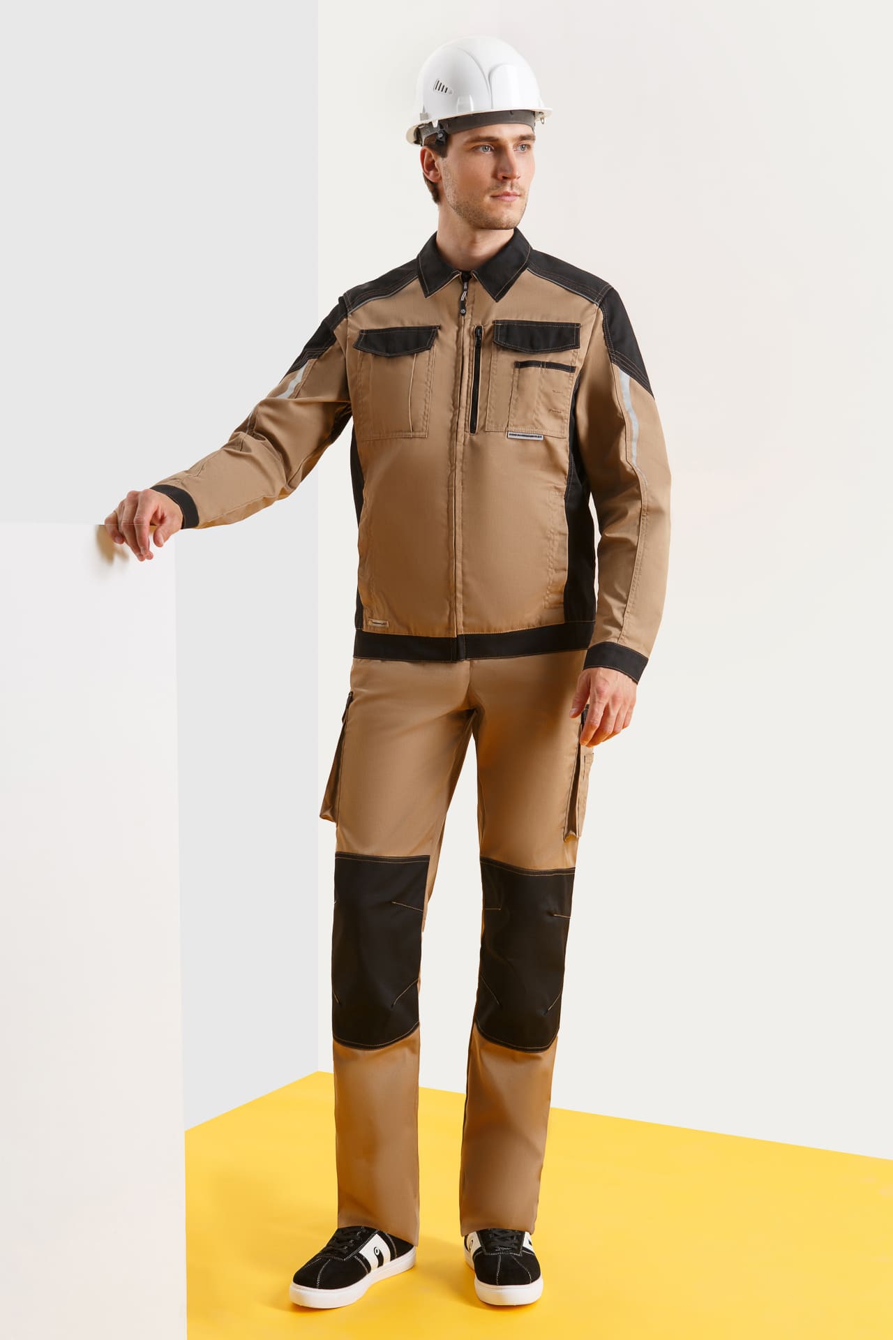 64629 Костюм  NEW 2 бежевый с черным STATUS  Летняя спецодежда  размер 48-50/170-176  - Вид №7